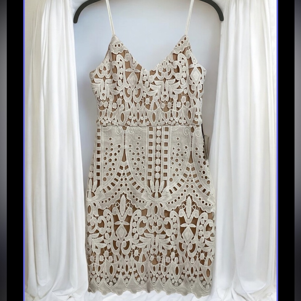 Lulu's Creamy White Lace Mini Dress - Picture 7 of 16